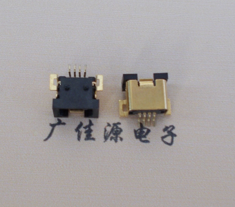 北京MINI USB贴片式 双防呆迷你 有柱4p母座外壳镀金