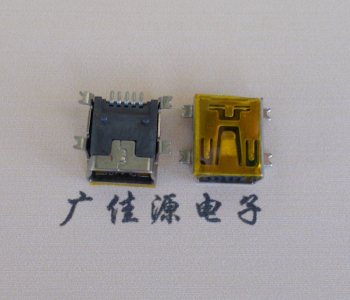 北京MINI USB 5P 接口 母座 全贴带麦拉 高9.6带0.9柱子