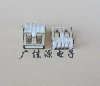 北京 USB2.0 AF 90度 直插脚 无后盖 平口铜壳