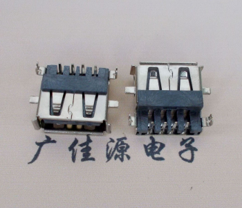 北京AF USB母座90度 DIP沉板3.9/4.9 耐高温有卷边
