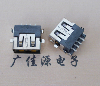 北京 USB母座 贴片沉板3.5/4.9 直口/卷口铜壳/铁壳