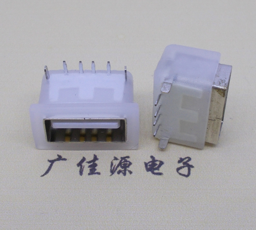 北京卧式后两脚DIP插板USB AF 2.0防水母座,反向插A公头连接器