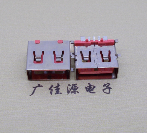 北京全贴片USB AF 5P大电流母座,接地线功能胶芯6.5MM