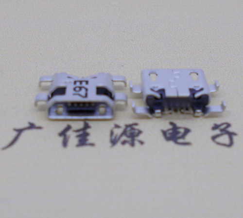 北京Micro usb 反向沉板1.2mm接口四脚插直边无导位