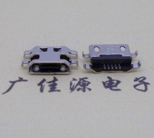 北京micro usb5p连接器 反向沉板1.6mm四脚插平口