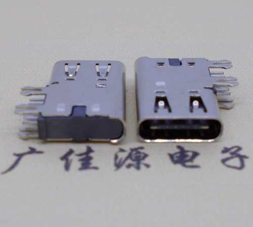 北京侧插USB3.1接头座子.90度type-c母座.6p侧插连接器