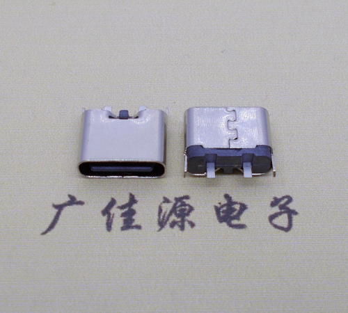 北京铆合式type c2p母座两脚插板尾部带卡扣