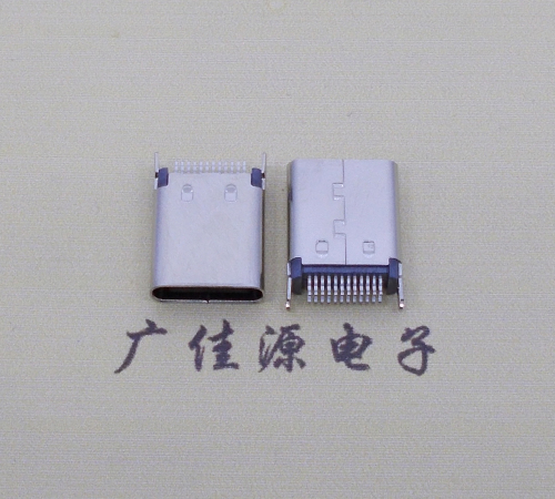 北京立式usb type c24p夹板母座连接器 夹板距离0.8mm高度10.5mm插脚为鱼叉脚 